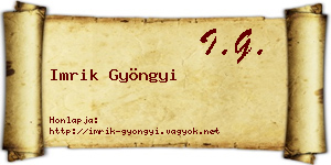 Imrik Gyöngyi névjegykártya